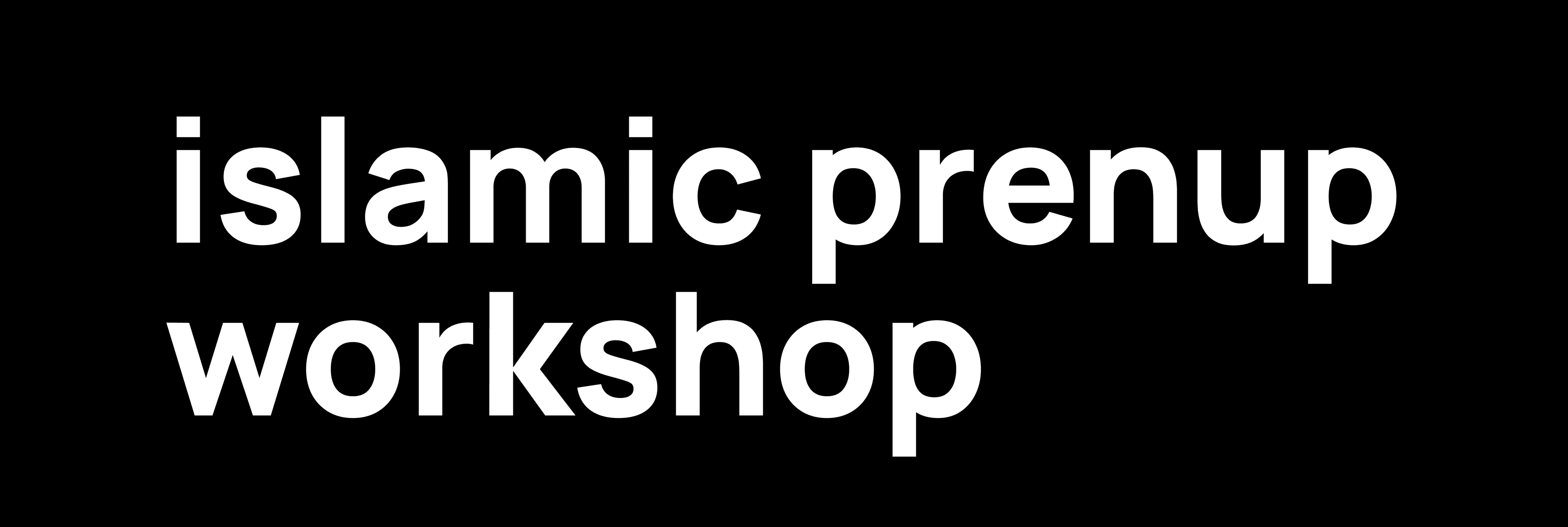 Islamic Prenup Workshop