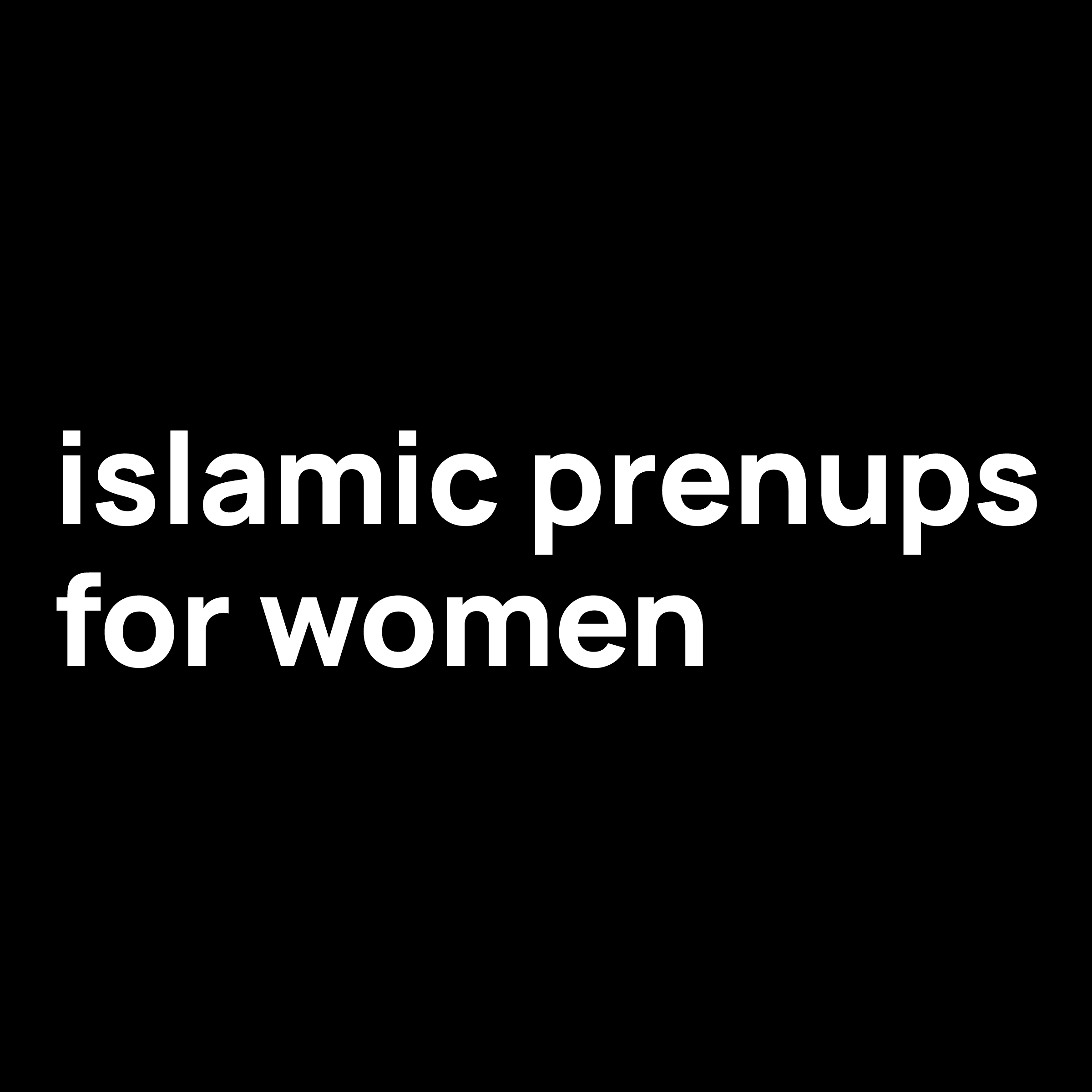 Islamic Prenups For Women