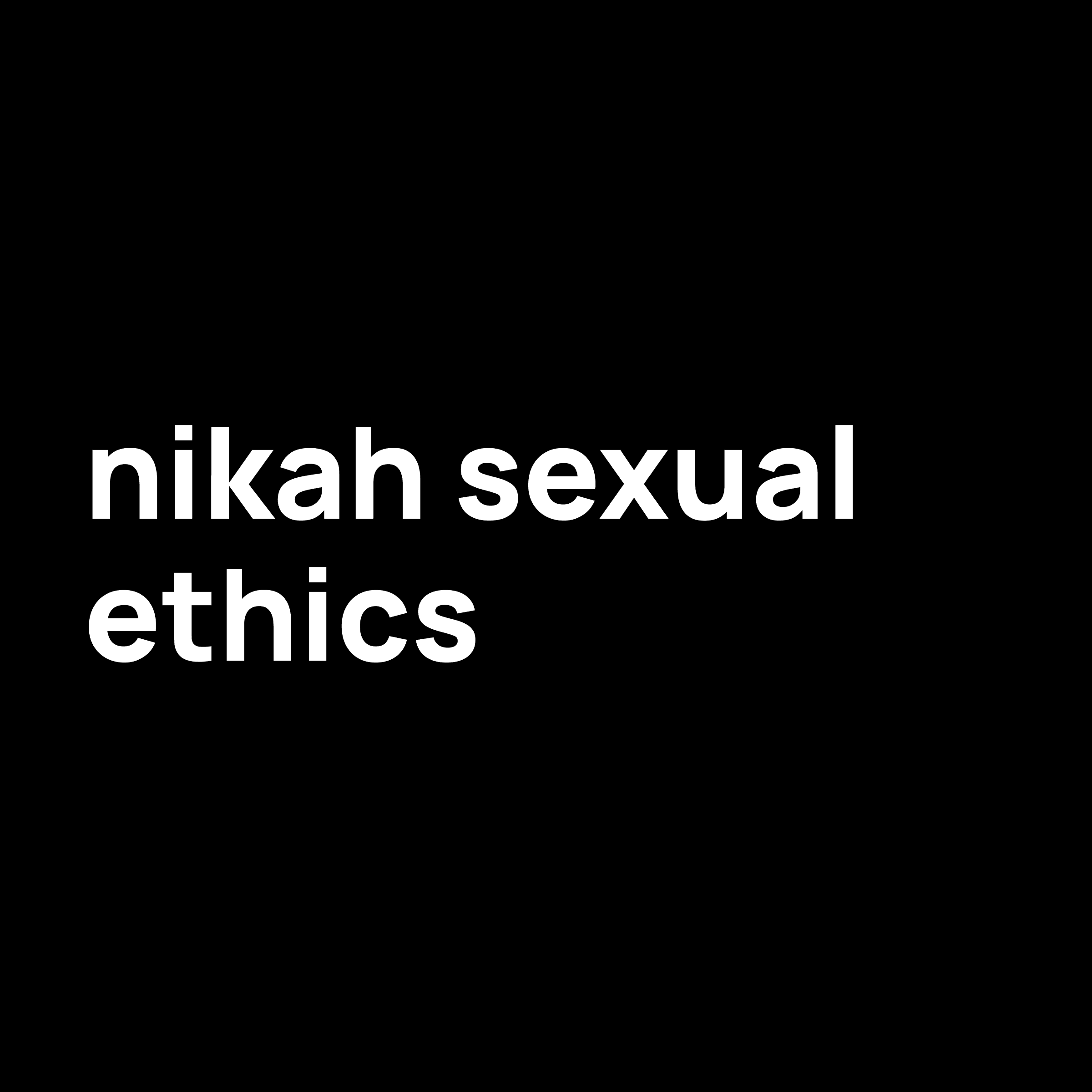 Nikah Sexual Ethics